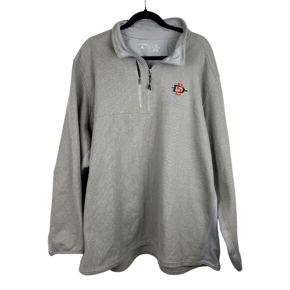 Barely Worn Men's San Diego State SDSU Aztecs Gray Fleece Lined Quarter Zip-4XL - Picture 1 of 6